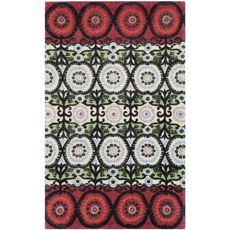 SAFAVIEH Handmade Cedar Brook Vinciane Modern Cotton Rug - 2'3" x 3'9" - Ivory/Multi