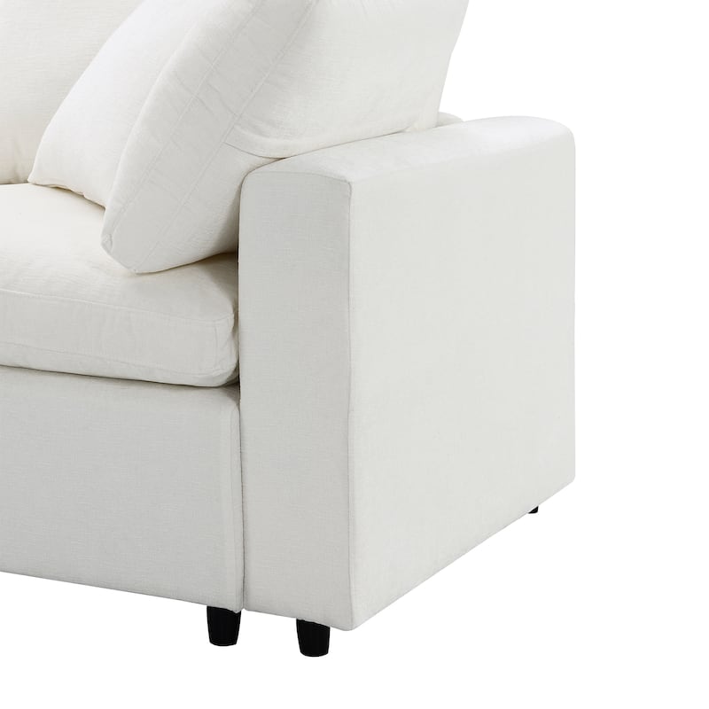 130'' U-Shaped 6-Seater Modular Sectional Sofa with Ottoman, Convertible Sleeper, and Customizable Layout Options