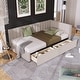 preview thumbnail 3 of 7, Upholstered Daybed Twin Size Sofa Bed Frame 2 Storage Drawers, Blue