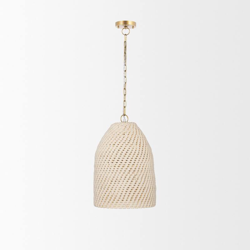 Tosha 1-Light Tapered Cotton Rope Drum Pendant