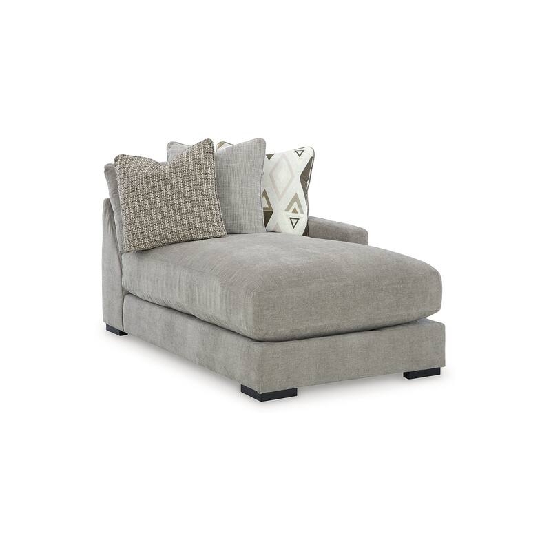 Signature Design by Ashley Aslan Court Light Gray 3-Piece Sofa Sectional with Chaise - 109" W x 65" D x 36" H