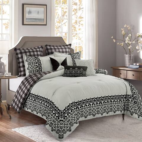 Wellco 7 Piece Polyester Bedding Comforter Sets-Luxury