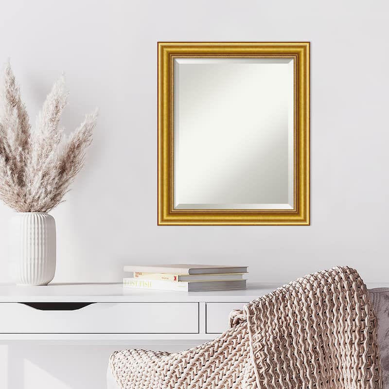 Beveled Wood Wall Mirror - Townhouse Gold Frame