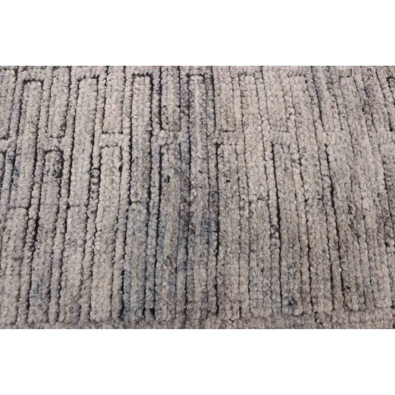 ECARPETGALLERY Hand-knotted Tangier Grey Wool Rug - 5'3 x 7'10