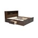 preview thumbnail 17 of 16, King Size Wood Platform Bed with Multi-storage Headboard, USB and Drawers, White