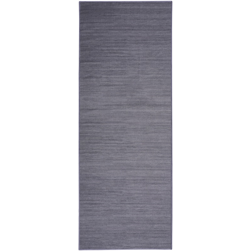 Nourison Washable Essentials Indoor Solid Area Rug - 2' 2" x 10' - Navy