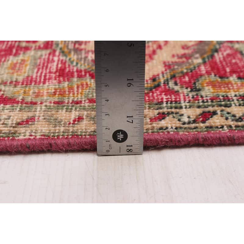 ECARPETGALLERY Hand-knotted Antalya Vintage Dark Pink Wool Rug - 9'0 x 11'6