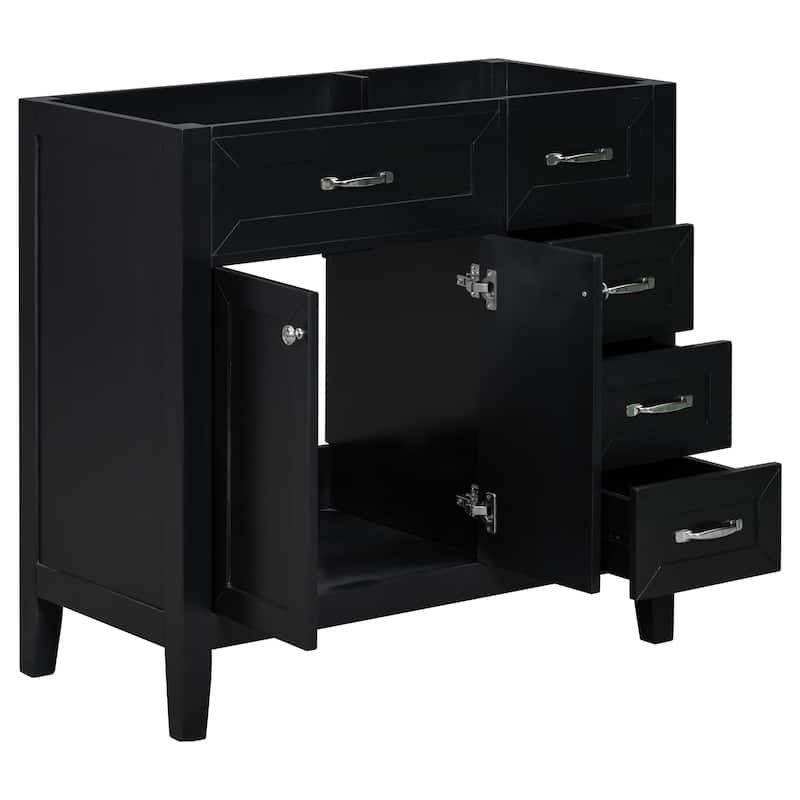 Roomfitters 36" Bathroom Vanity without Sink, Cabinet Base Only, Bathroom Cabinet with Drawers, Solid Frame and MDF Board
