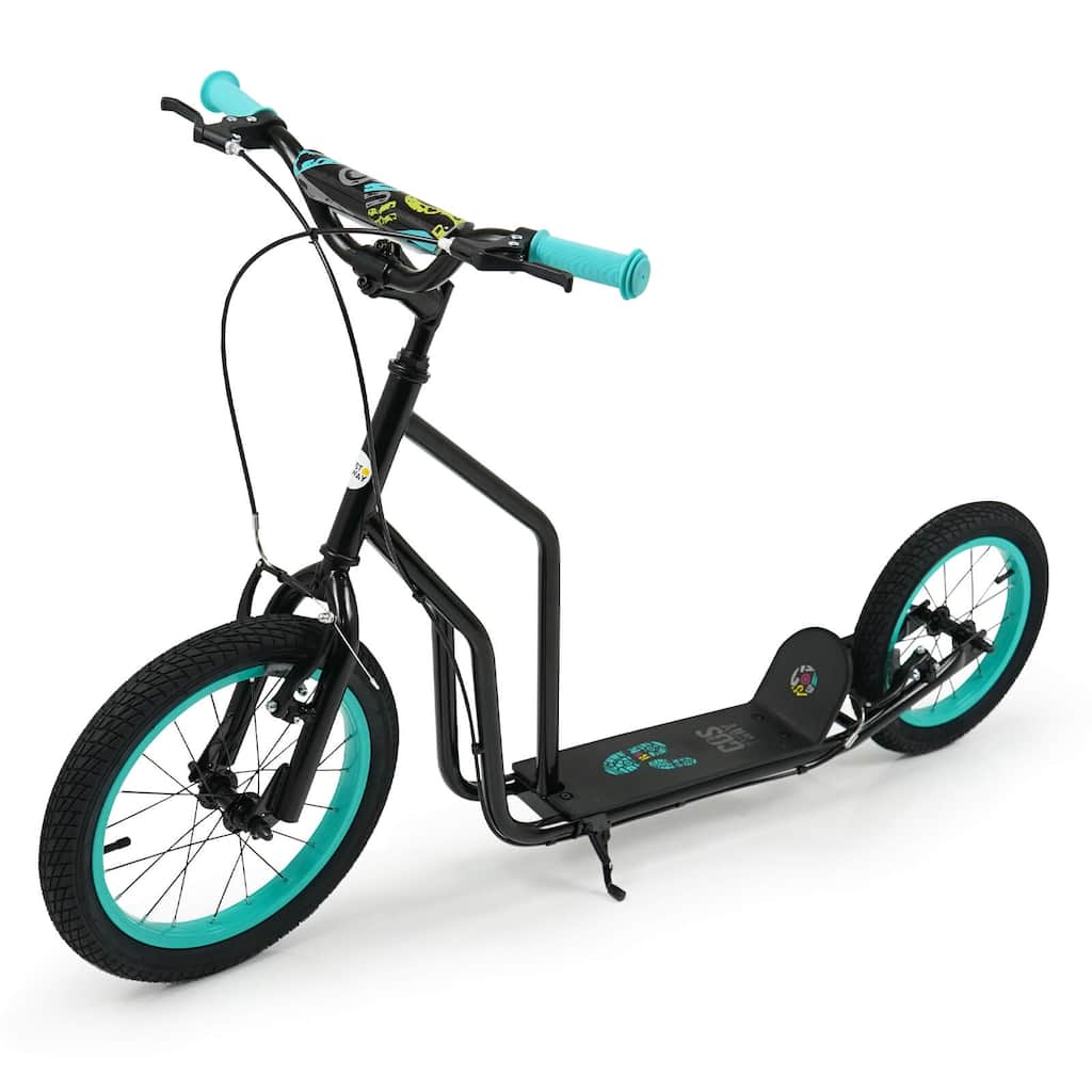 Costway Youth Scooter with Adjustable Handlebar 16-Inch & 14-Inch - Black - See Details