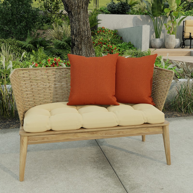 18" x 18" Red Solid Outdoor Throw Pillow - Set of 2 - 18'' L x 18'' W x 4'' H - McHusk Brick