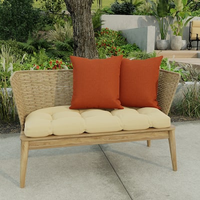 16" x 16" Red Solid Outdoor Throw Pillow - Set of 2 - 16'' L x 16'' W x 4'' H