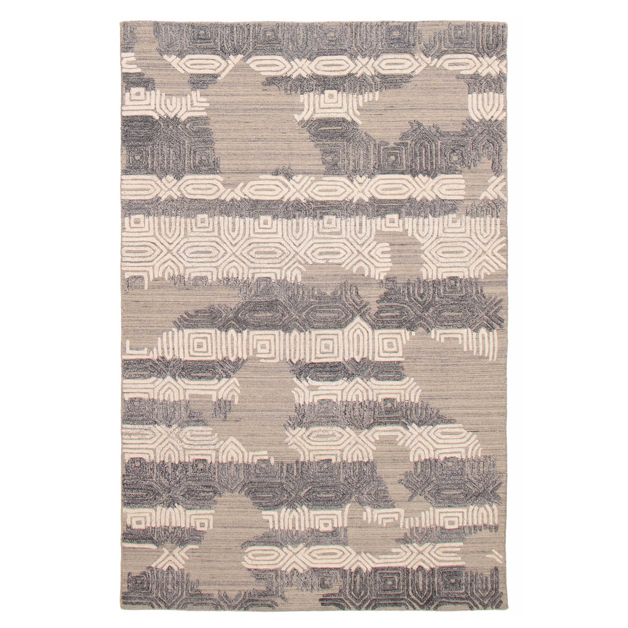 ECARPETGALLERY Hand-knotted Tangier Light Grey Wool Rug - 5'2 x 8'0