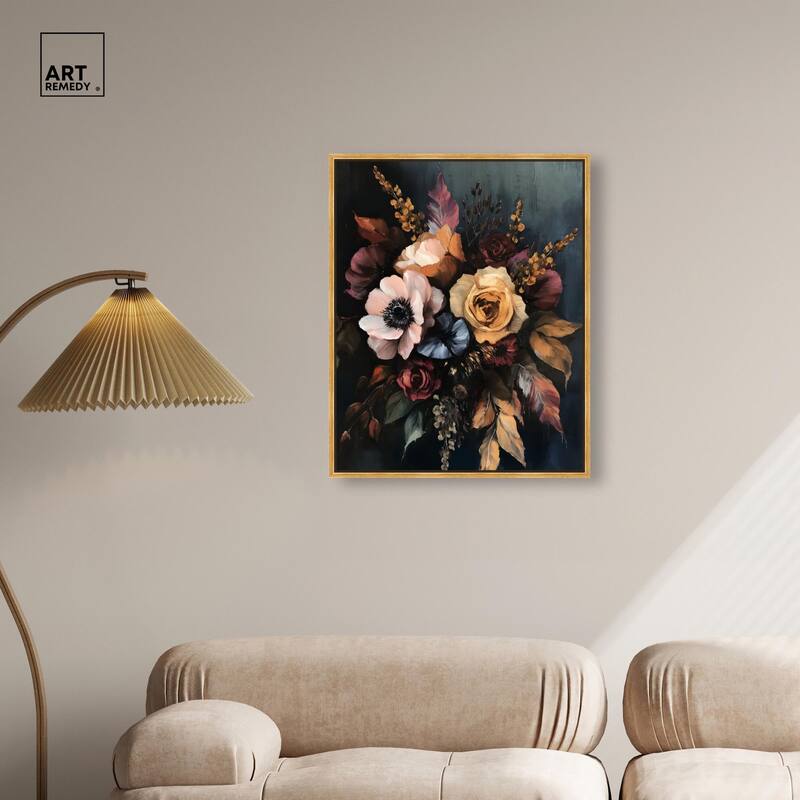 Velvet Night Bloom II Canvas by Art Remedy