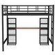 preview thumbnail 6 of 20, Full Size Metal Loft Bed with Bulit-in Desk and Storage Shelves, Heavy Duty Loft Bedframe with Bulit-in Ladder and Guardrail