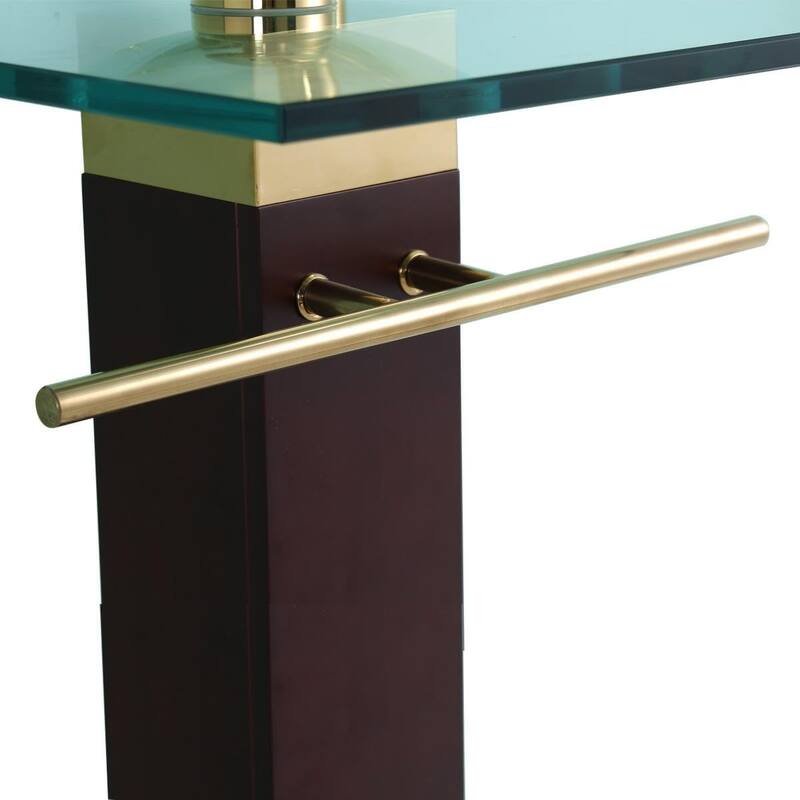 Bohemia Glass Pedestal Sink with Gold Plated Faucet, Drain and Towel Bar