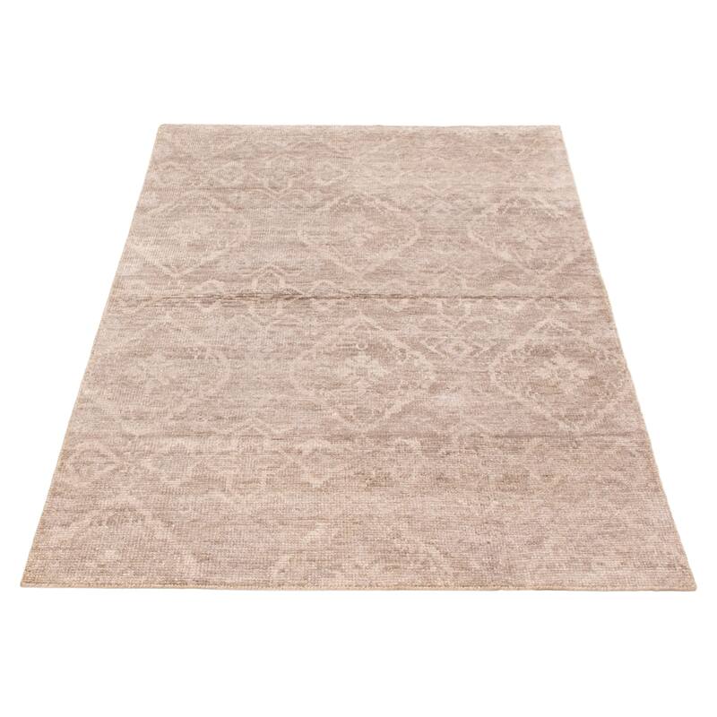 ECARPETGALLERY Hand-knotted Tangier Grey Silk Rug - 5'3 x 7'8