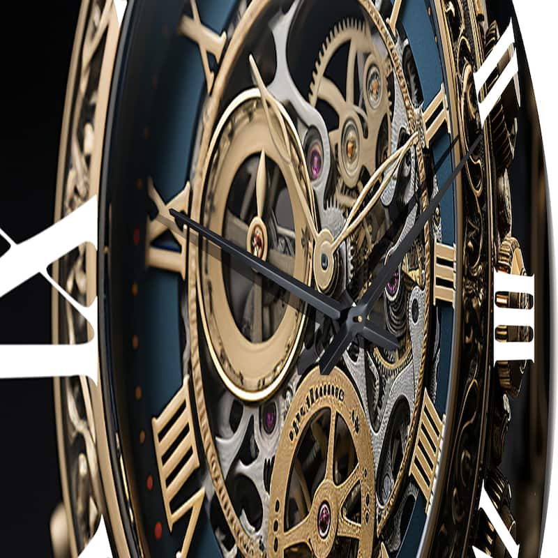 Designart "Luxury Watch Diamond Dusk V" Fashion Oversized Wall Clock