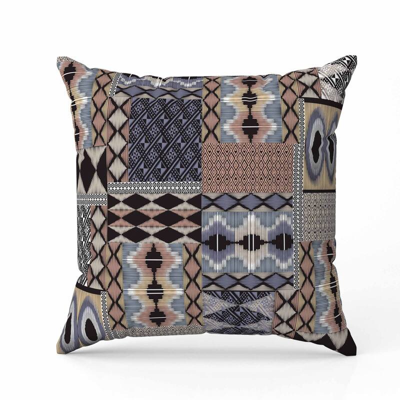 Patched Perfection Faux Suede Reversible Throw Pillow Gray and Cinereous