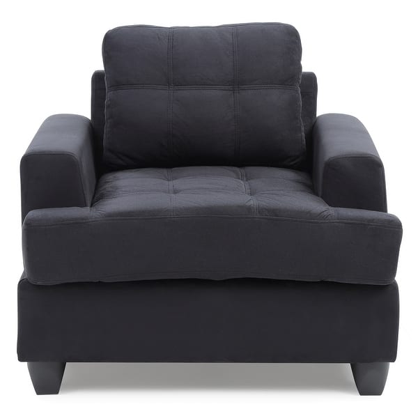 slide 2 of 4, Solid Tufted Upholstered Accent Chair - 38" - Black