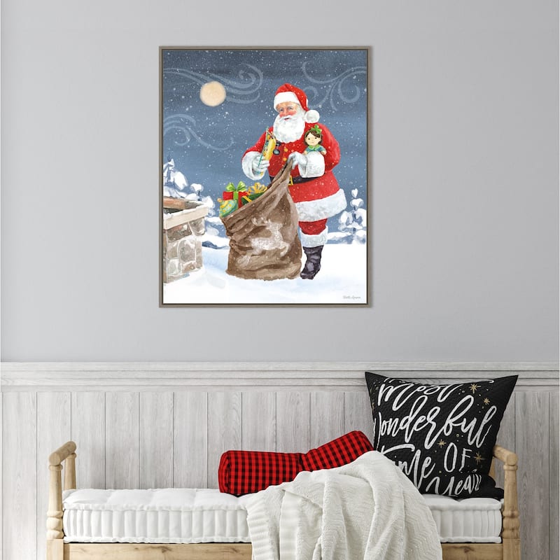 Santas List V by Beth Grove Framed Canvas Wall Art