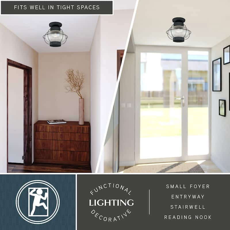 Vaxcel Lighting Chatham 1 Light Semi-Flush Mount Outdoor Ceiling