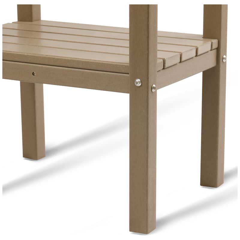 Polytrends Laguna Hdpe All Weather Outdoor Patio Two Shelf Square Table