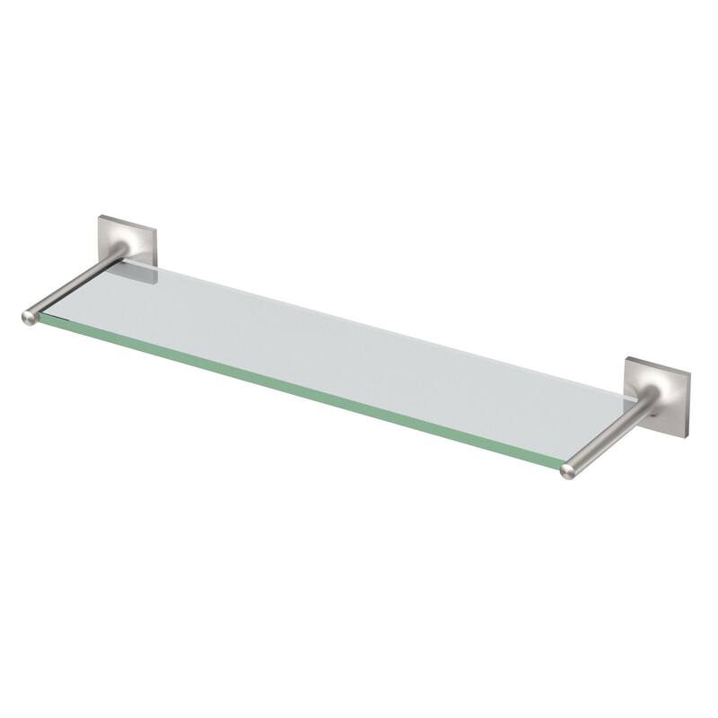 Gatco 5586 Waterline 22" Glass Bathroom Shelf - Satin Nickel - Nickel Finish