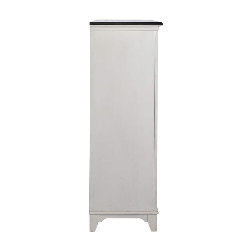 Allyson Park Wirebrushed White & Charcoal 5 Drawer Chest