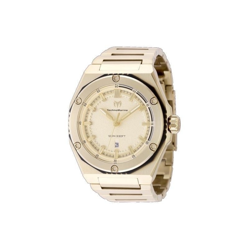 Technomarine Men's TM-416076 CORAL Quartz 3 Hand Gold Dial Watch