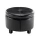 preview thumbnail 5 of 17, Porthos Home Donn Faux Leather Round Storage Ottoman with Rubberwood Legs Black