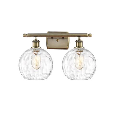 Innovations Lighting Athens Water Glass 2 Light 18" Bath Vanity Light