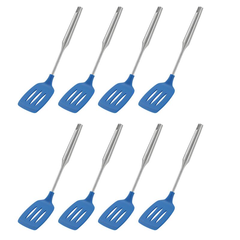 YBM Home Stainless Steel Turner, One-Piece Slotted Turner/Spatula - Blue - Pack of 8