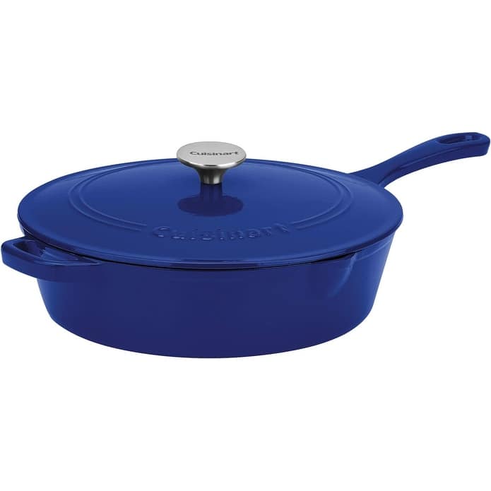 Cuisinart 12-Inch Cast Iron Chicken Fryer with Lid, 4.5 Quart Capacity, Porcelain Enameled Interior, Oven/Induction Safe