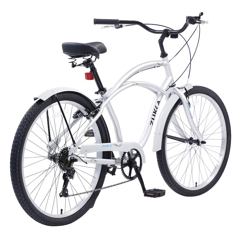 Silver Beach Cruiser Bike Anti-Skid Bikes Outdoor Bikes Road Bikes