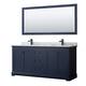Option Dark Blue / White Carrara Marble Top / Matte Black