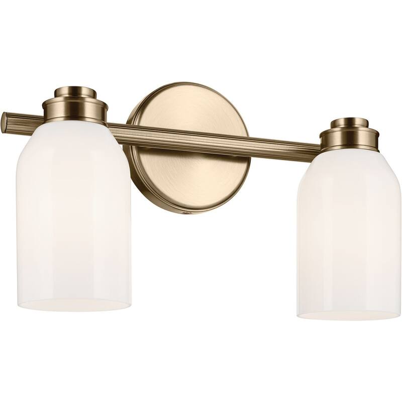 Kichler 55201 Shae 2 Light 15" Wide Vanity Light with Glossy White - Champagne Bronze