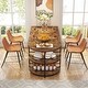 preview thumbnail 2 of 4, 71-inch Dining Table with Half Round Storage Shelf by Lee Furniture