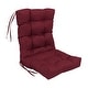 preview thumbnail 58 of 61, Multi-section Tufted Outdoor Seat/Back Chair Cushion (Multiple Sizes) 18" x 38" - Merlot