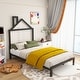 preview thumbnail 5 of 11, Metal platform bed with house shape headboard