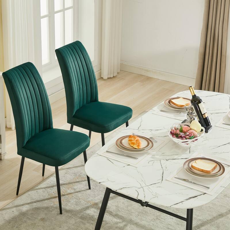 Modern Metal Frame Dining Chair Set of 2 with Sponge Seat 300lb Capacity 41.34" Height