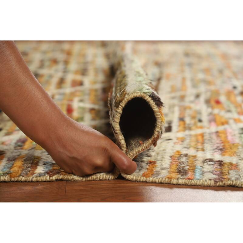 Trellis Moroccan Oriental Rug Handmade Living Room Wool Carpet - 6'6" x 9'9"