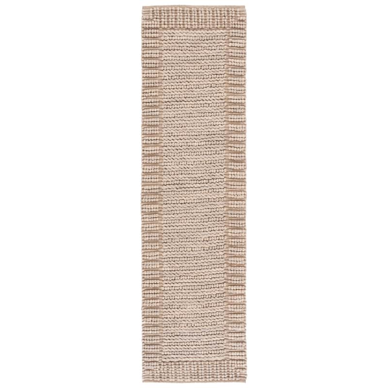 SAFAVIEH Handmade Natura Marijana Transitional Wool Rug - 2'3" x 8' Runner - Taupe