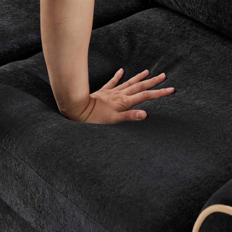 GDFStudio - 58" Chenille Convertible Sleeper Sofa with USB