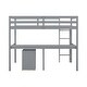 preview thumbnail 11 of 28, Kid Bed Frame Wood Twin Loft Bed with Under-bed Built-in Desk and Storage Cabinet