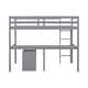 preview thumbnail 7 of 22, Twin Loft Wood Bed with Under-bed, Built-in Desk, Grey
