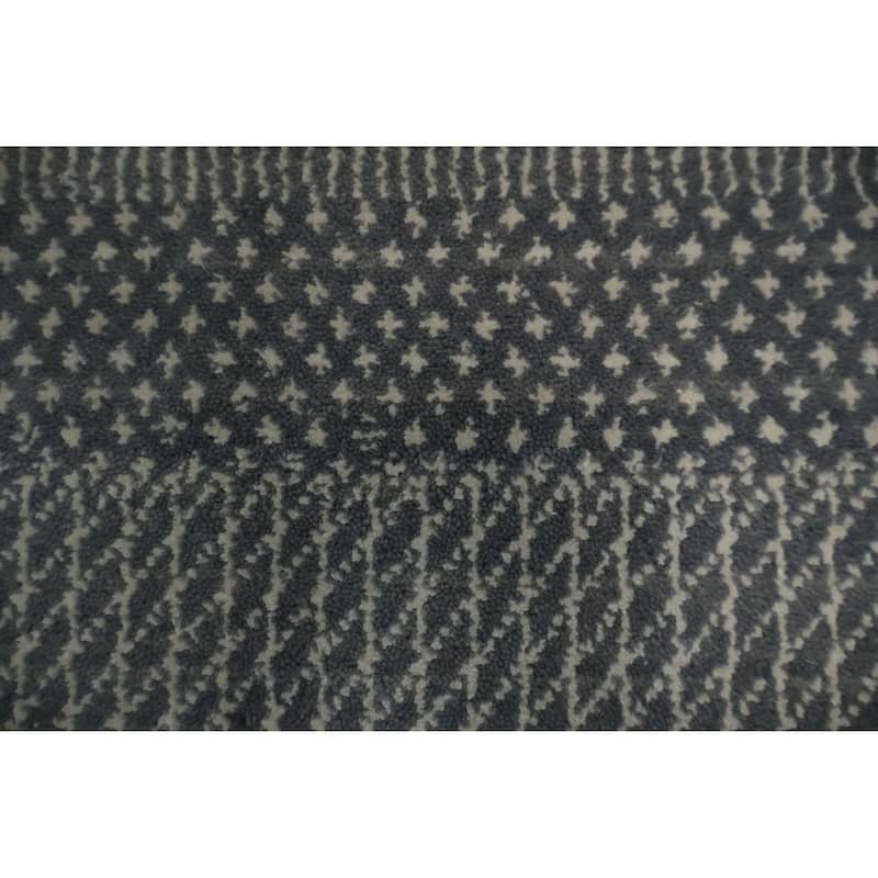 Hand Knotted Oriental 100% Wool Carpet Modern Geometric Greys & Charcoal Contemporary Area Rug - 8' 0'' X 4' 9''