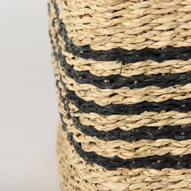 Cullen Grey Seagrass Twisted Square Baskets (Set of 3)