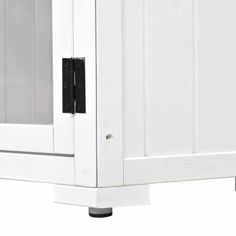 Outdoor Tool Storage Shed - Garden Wood Cabinet with Waterproof Mini Greenhouse Cold Frame