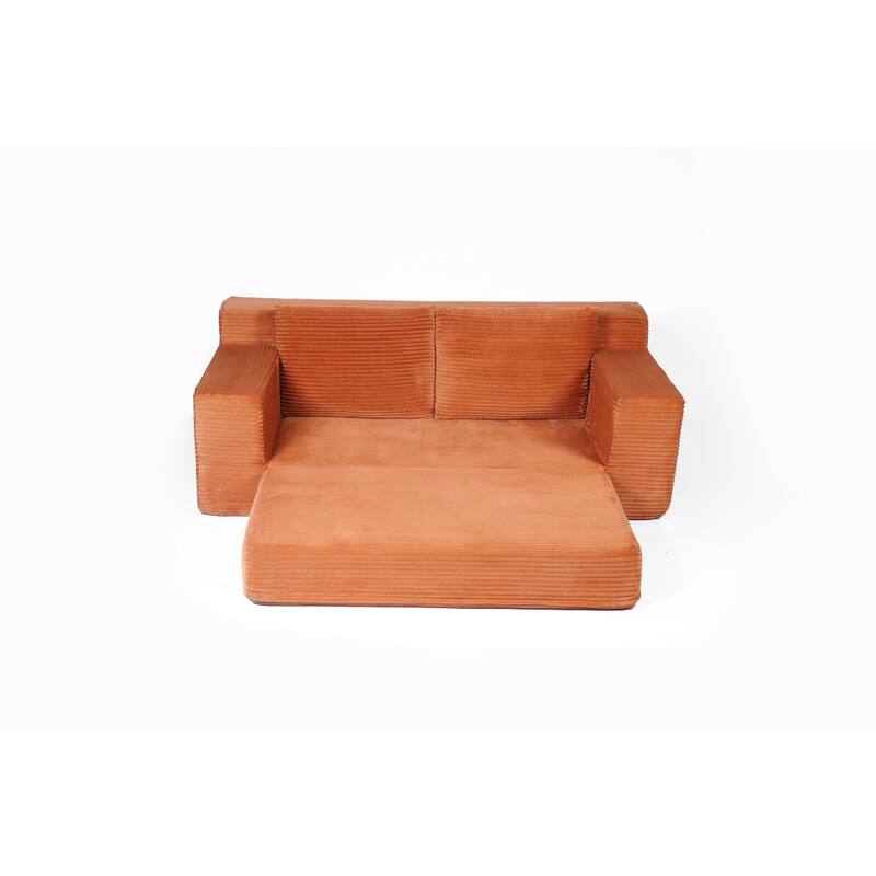 Loveseat Sofa, Comfortable Deep Seat Sofa Bed, Modern Small Corduroy Couch for Living Room Bedroom