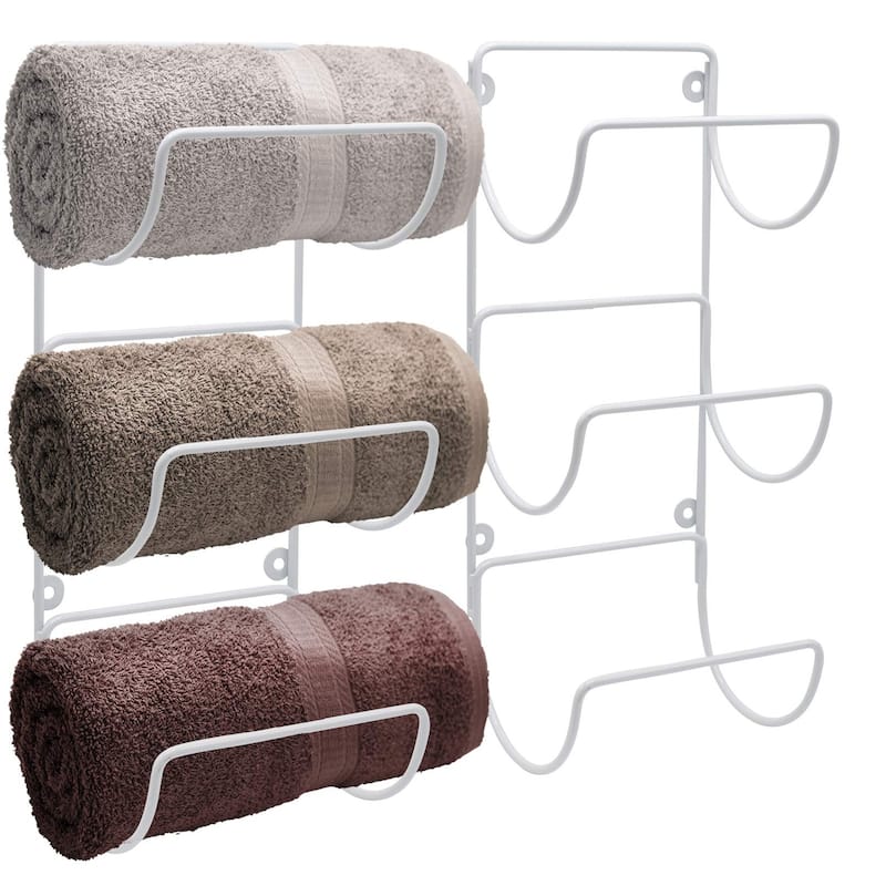 Sorbus Wall-Mount Towel Rack (Multi Set) - White